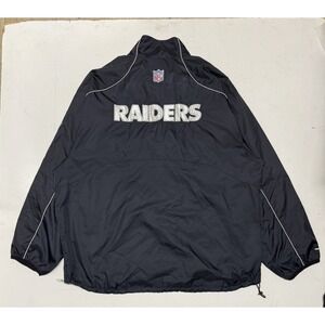 Vintage Raiders Reebok‎ On Field Apparel 1/4 Zip Track Jacket Men's XXL